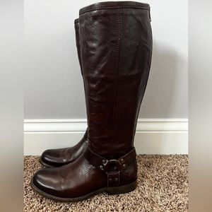 Frye brown leather Melissa D ring tall boots.  Excellent condition. Size 8.
